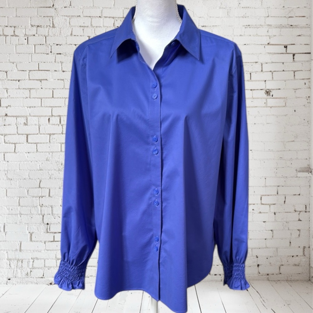 Foxcroft Olivia No Iron Stretch Long Sleeve Shirt